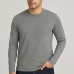 Calvin Klein Long-Sleeved Blue Cotton T-Shirt