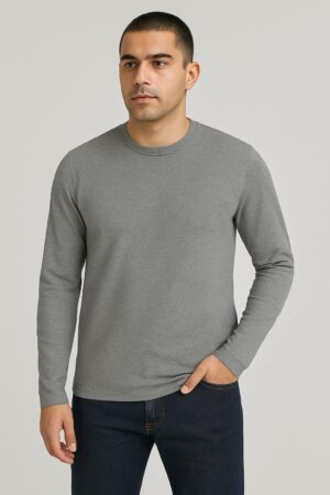 Calvin Klein Long-Sleeved Blue Cotton T-Shirt